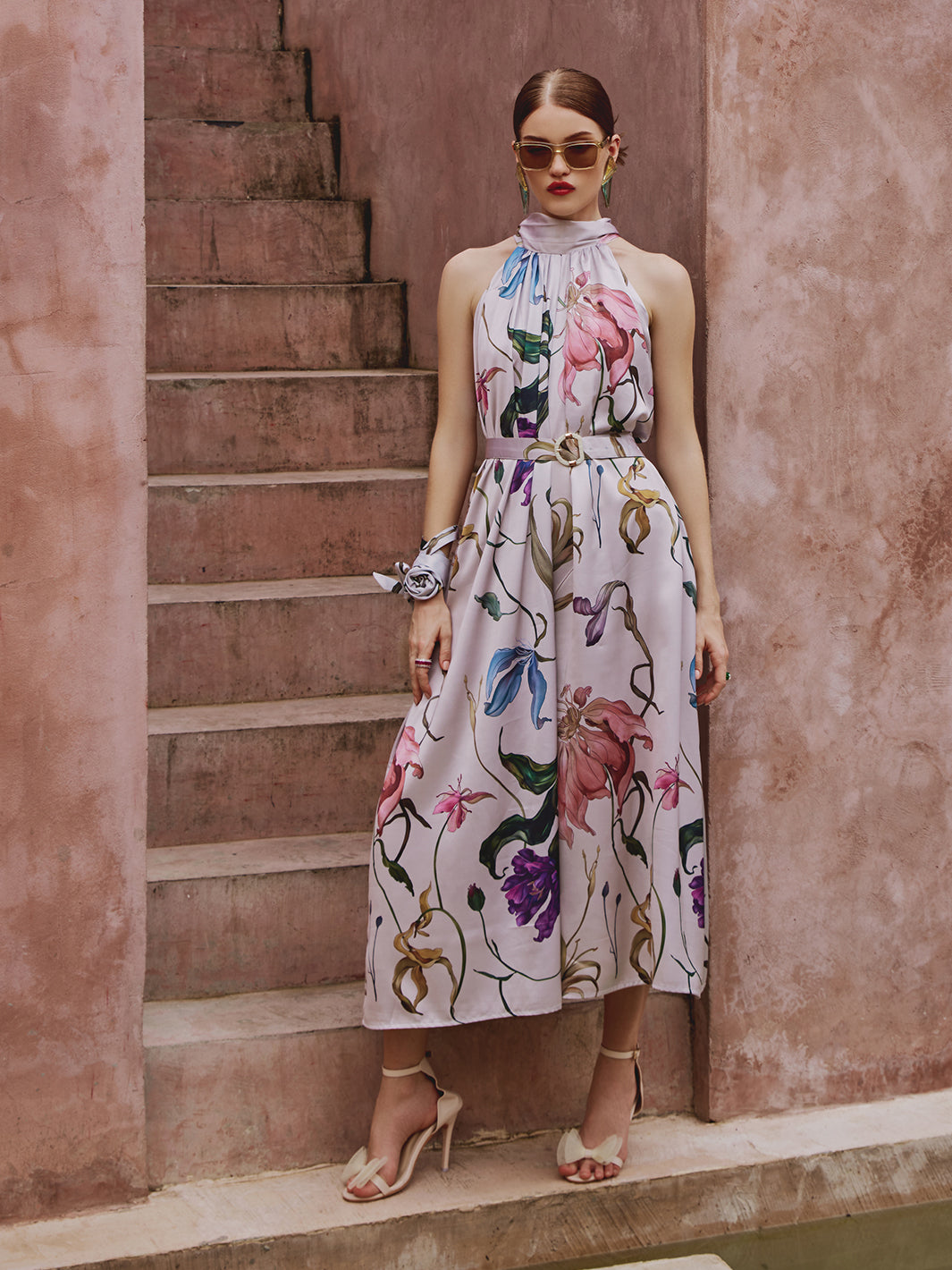 Blair Floral Jumpsuit with belt