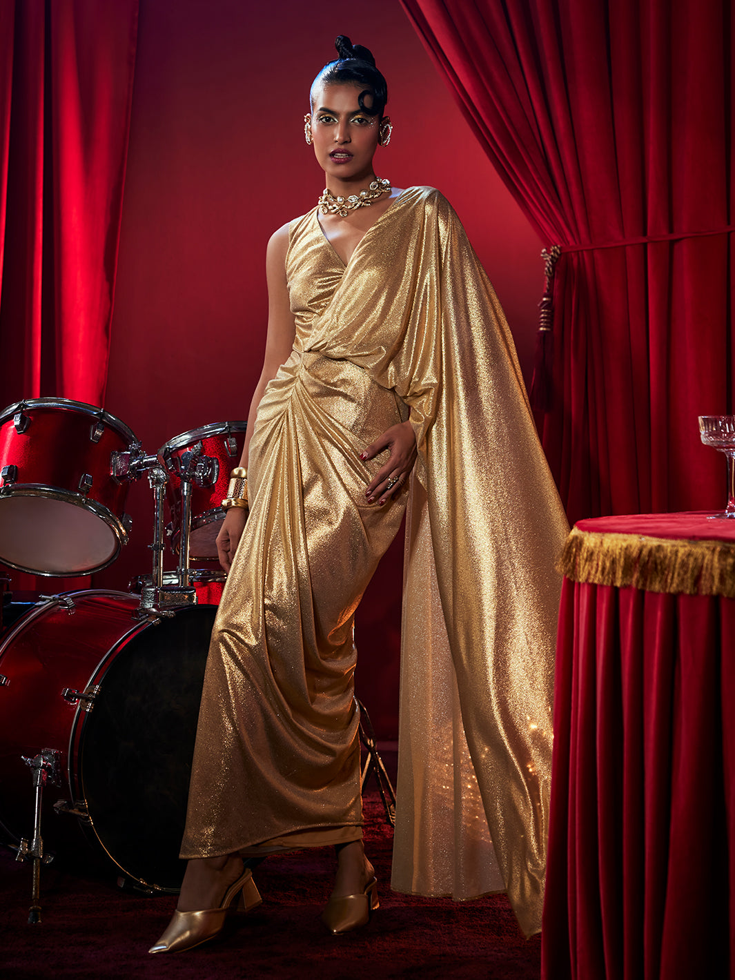 Medusa Golden Glam Gown Luxury Party Wear Gown & Long Dress for Women House of Fett Medusa Golden Glam Gown Luxury Party Wear Gown & Long Dress for Women House of Fett