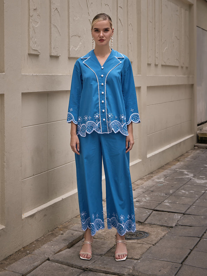 floral co ord set | floral dress | co ord set | sky blue dress | coords | night dress | night party dress | and co ord set | coord sets | women co ord sets | embriodary dress | top a and pant set | top pant set | women top pant | office wear for women | resort dress | pajama for women | couple party dress | comfort dress