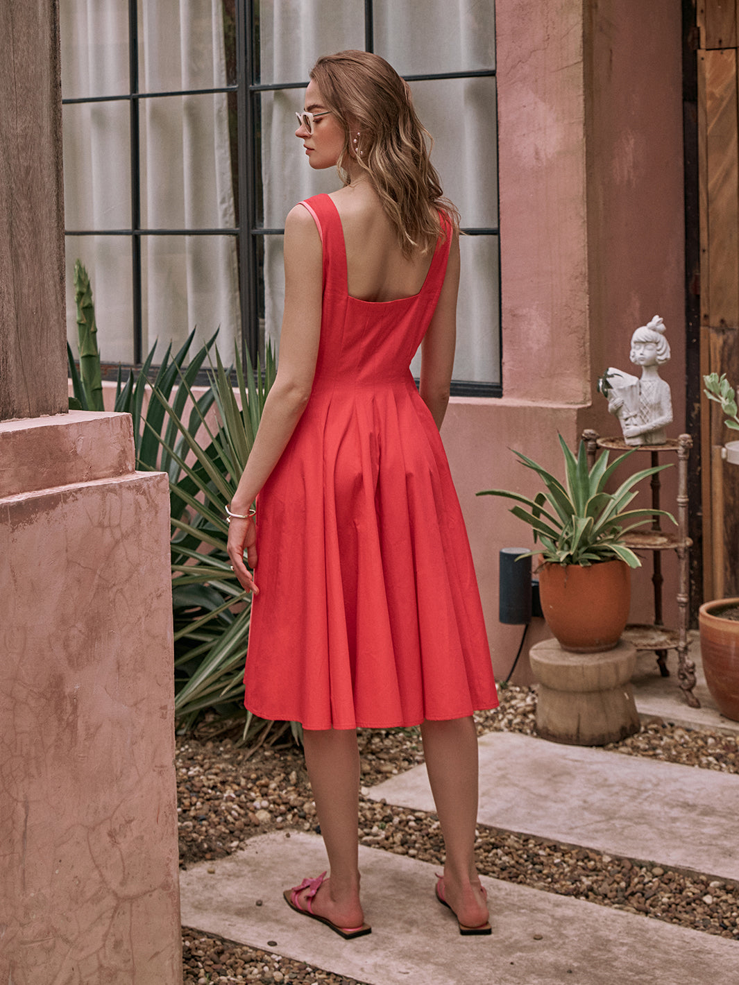 Townie fit dress |  flare piping dress | A-line Dress | Pinkish Red Dress | Red Dress | Valentine Dress | Party Dress | Club Party Dress | Resort Party Dress | Function Party Dress | Sleeveless Dress | Umbrella Dress | Long Dress | Midi Dress | Pipeline Dress | Beach Side Dress | Beachside Dress | Honeymoon Dress