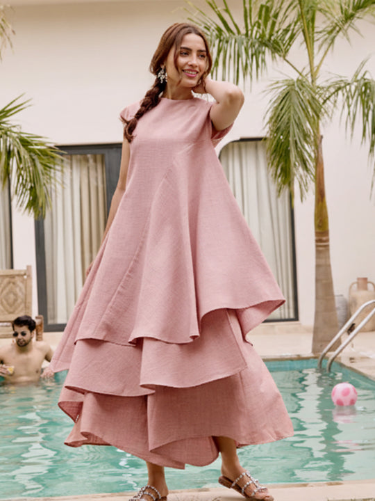 Marylebone Asymmetric Tunic (Pink)