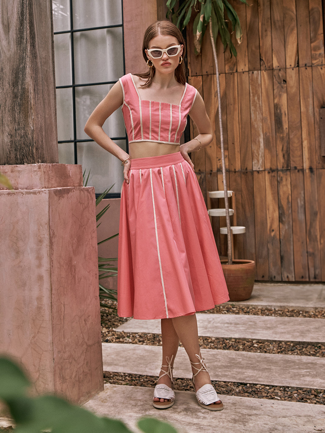 Cotton Carol Skirt and Crop Top Co-ord Set for Ladies | Trendy Gossip Girls at House of Fett Cotton Carol Skirt and Crop Top Co-ord Set for Ladies | Trendy Gossip Girls at House of Fett