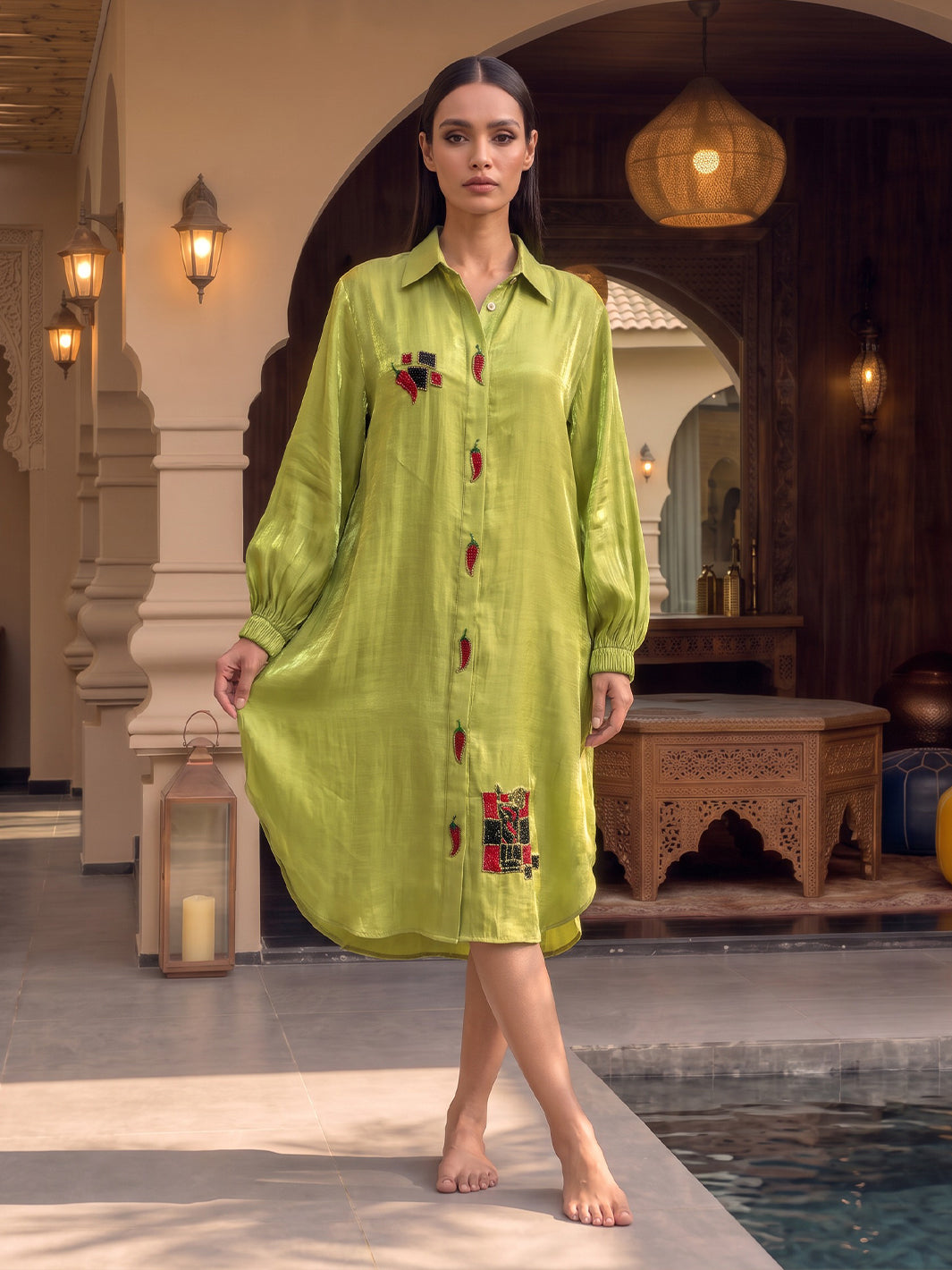 Jalapeno Picante Embroidered Dress