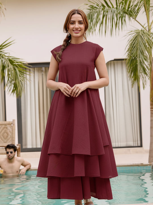 Marylebone Asymmetric Tunic (Maroon)