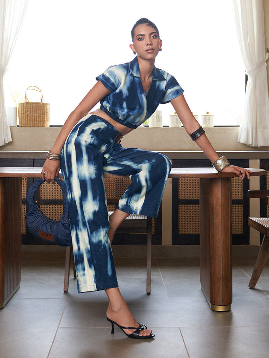 Denim Draped Pant