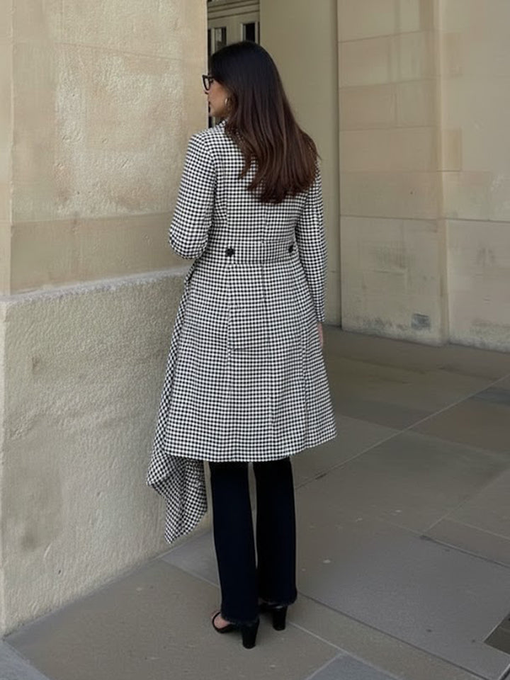 WHITE CHECK COAT FOR WOMEN