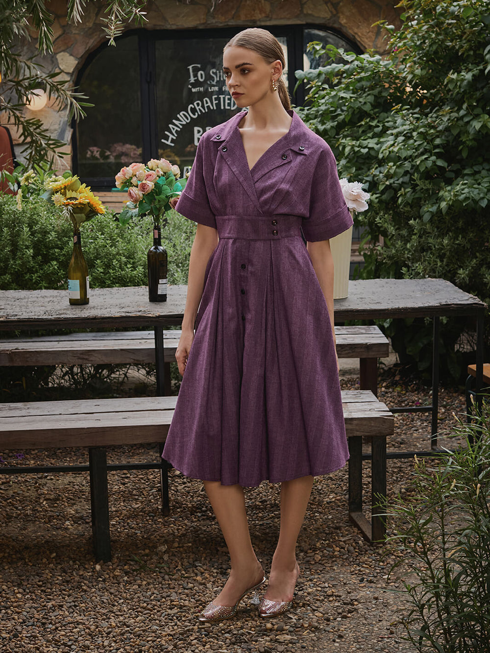 Purple Roxo Collar Cotton Dress | Buy Online Casual Wear Viscose The Wild Brunch at House of Fett Purple Roxo Collar Cotton Dress | Buy Online Casual Wear Viscose The Wild Brunch at House of Fett