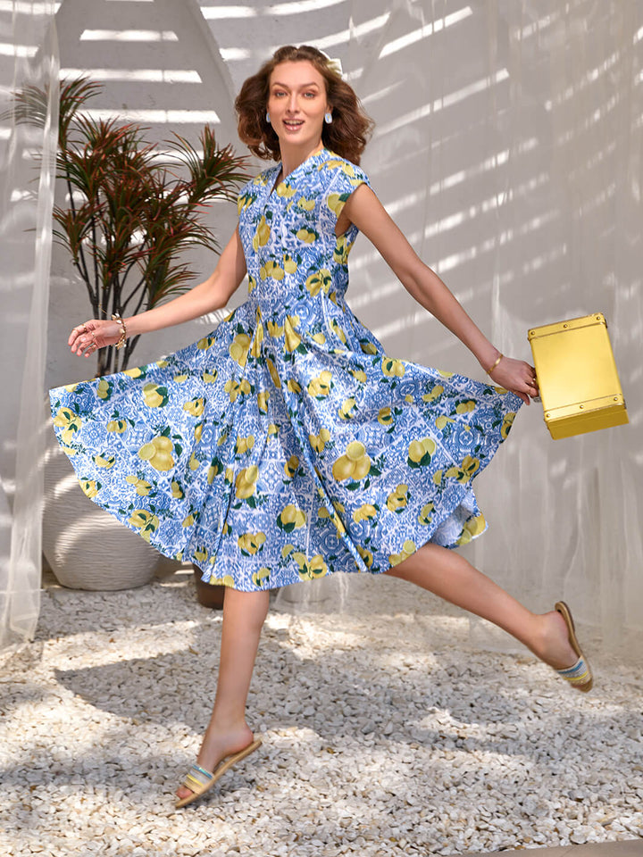 Atrani Citrus A-line dress