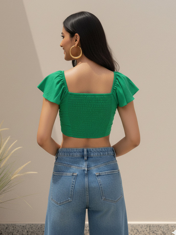 Carmine Crop Top Green
