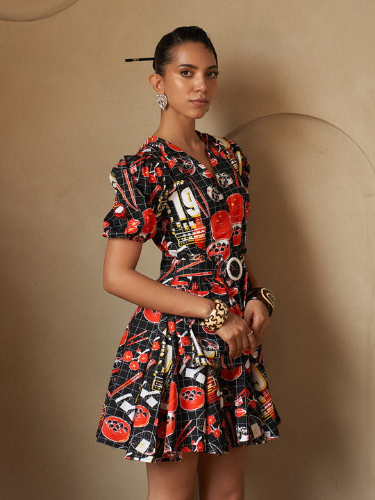 Miso Ramen Print Dress
