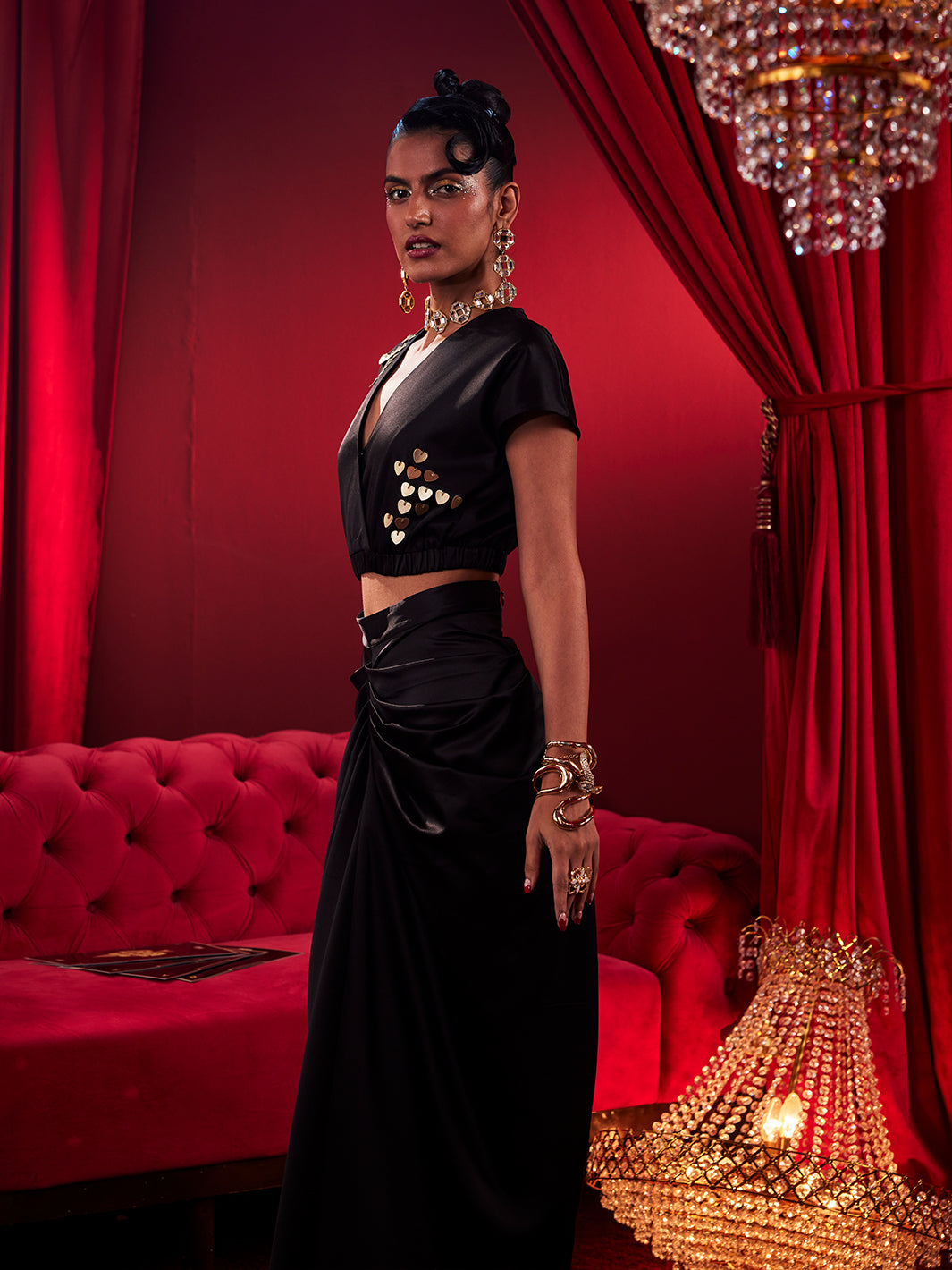 party wear skirt dress Ring in the New Year in style! This stunning combo of a black sequin strapless top and a sleek faux leather mini skirt is the ultimate party outfit. Whether you're