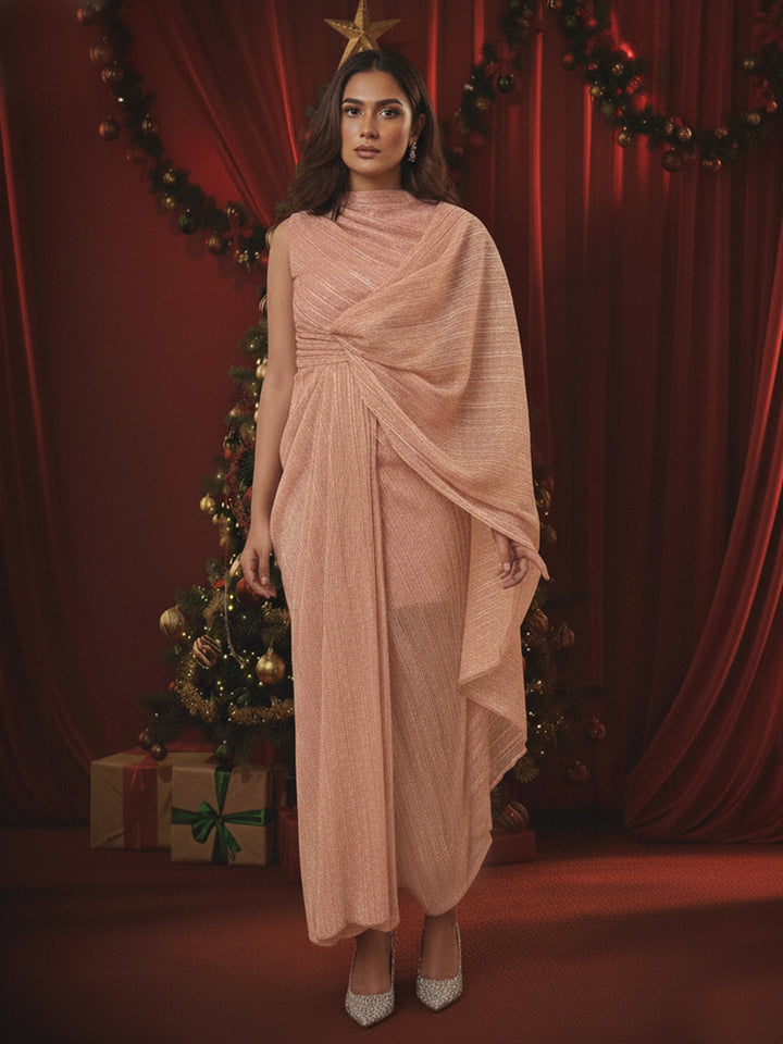 Royale Draped Gown Pink