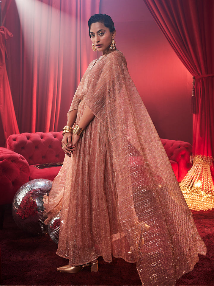 Tiara Metallic Night Party Gown