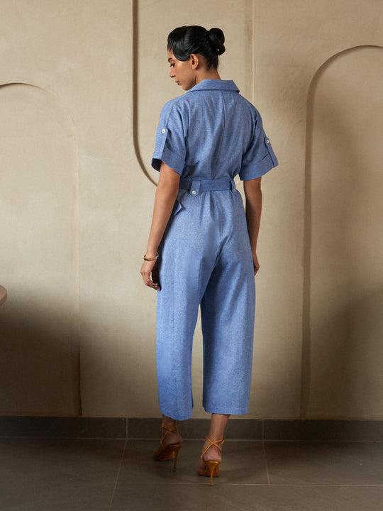 Ocean Belted Jumpsuit