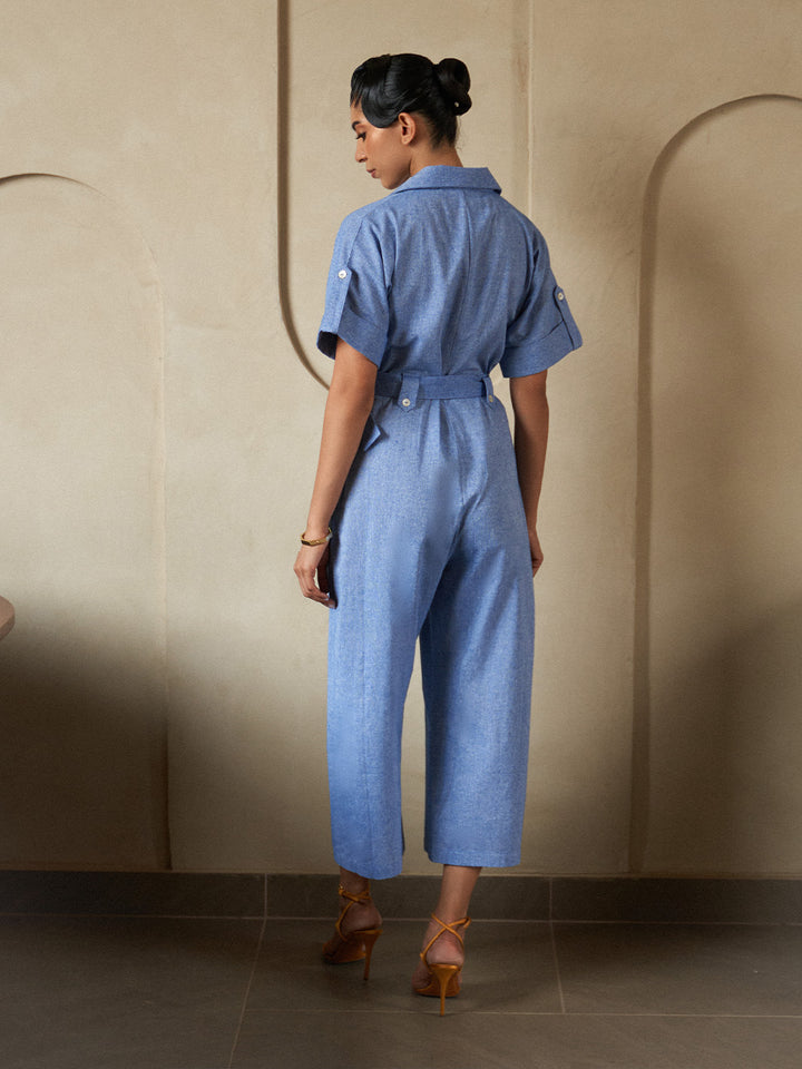Ocean Belted Jumpsuit