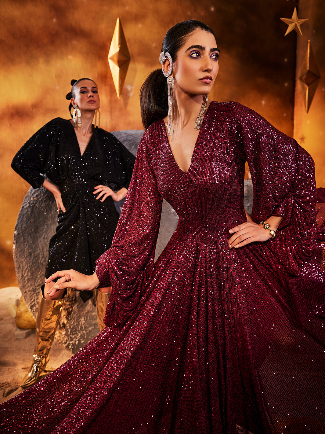 Party Wear Full Glitter Dress Sequin Ombre Shift Party Dress Boohoo