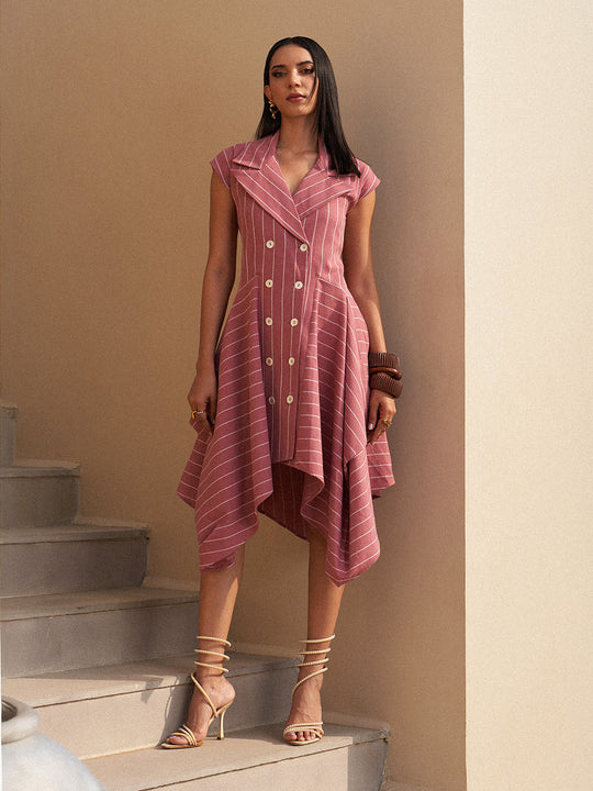 Sandstone Stripe Midi Dress