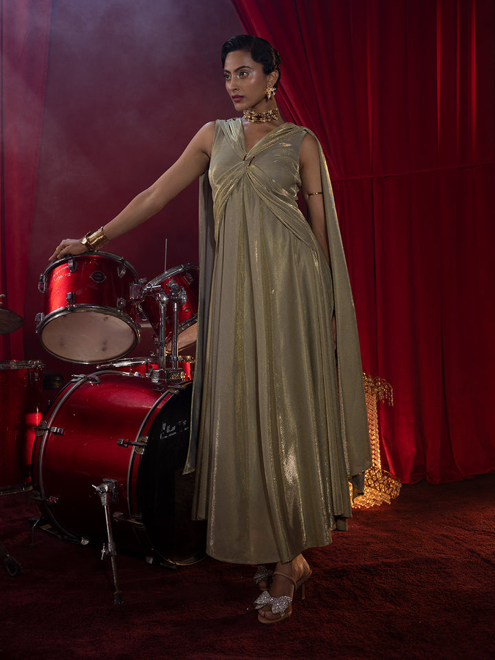 Golden Glow Evening Gown