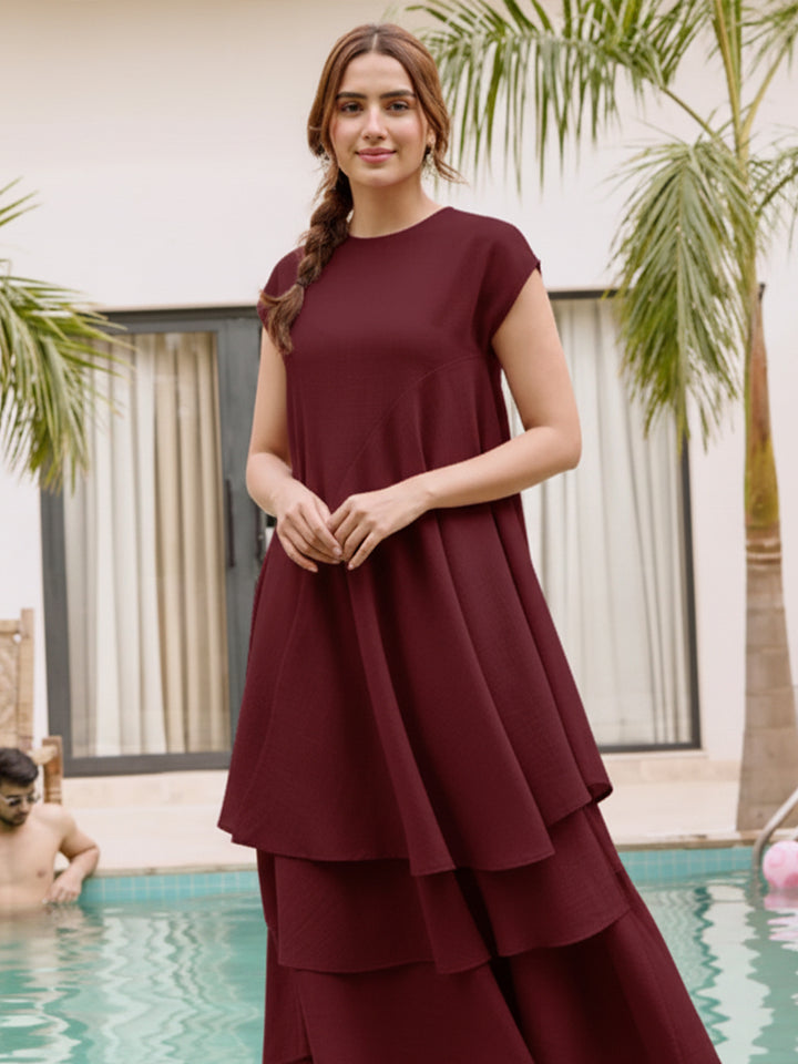 Marylebone Asymmetric Tunic (Maroon)