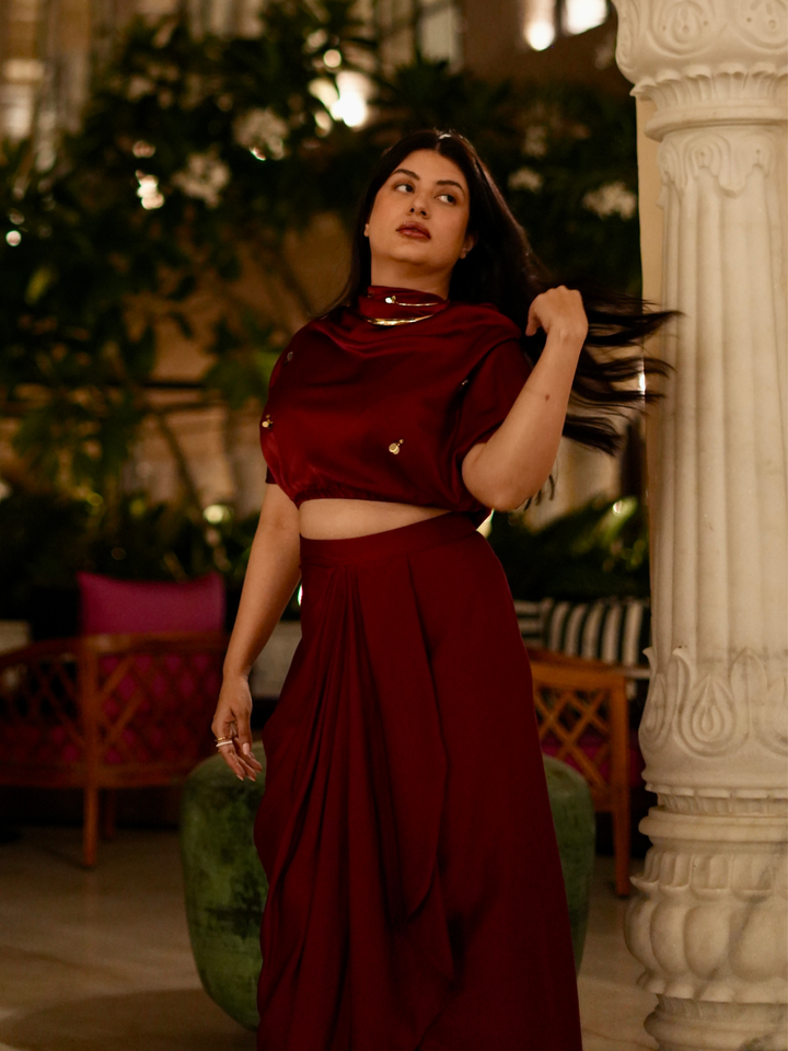 Amoura Satin Embellished Co-ord set