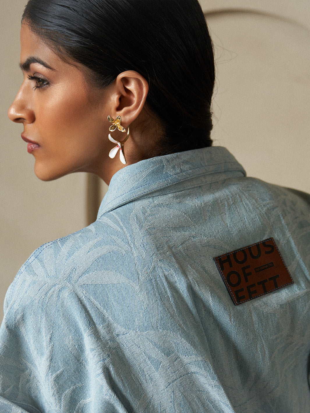 jacquard Denim Dress