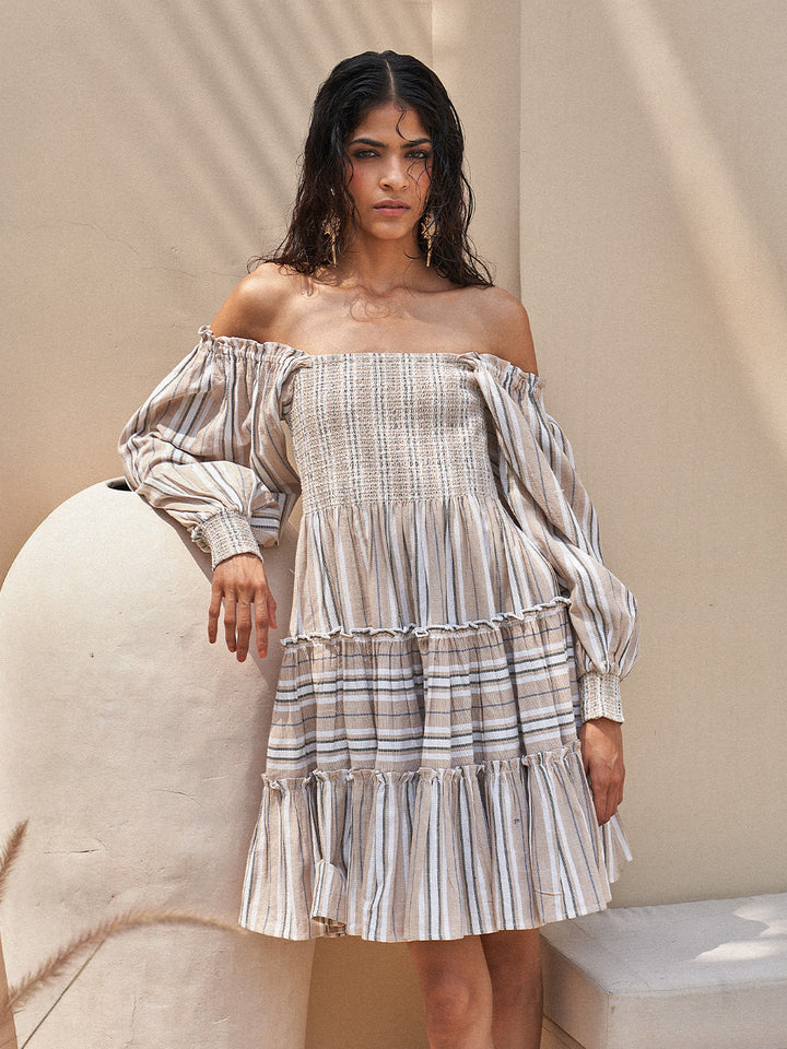 Smocking Stripe Dress