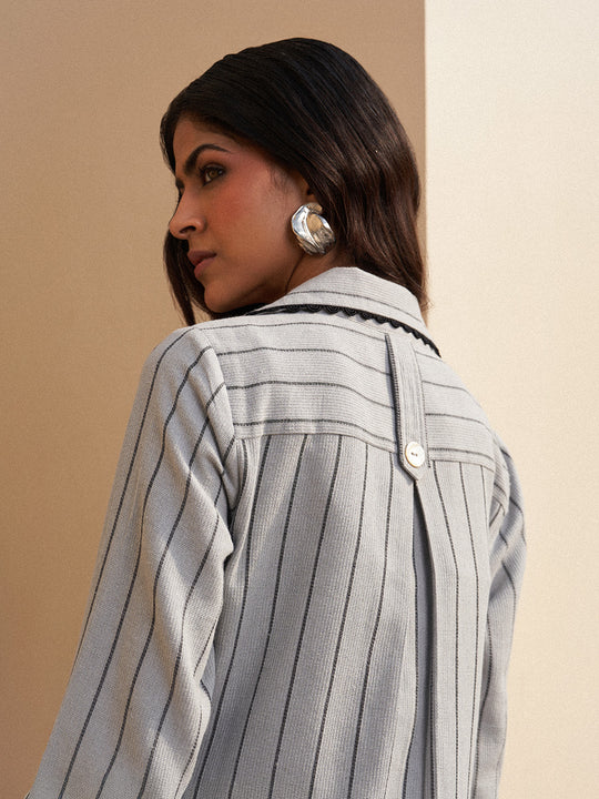 Fossil Stripe Jumpsuit and Jacket set