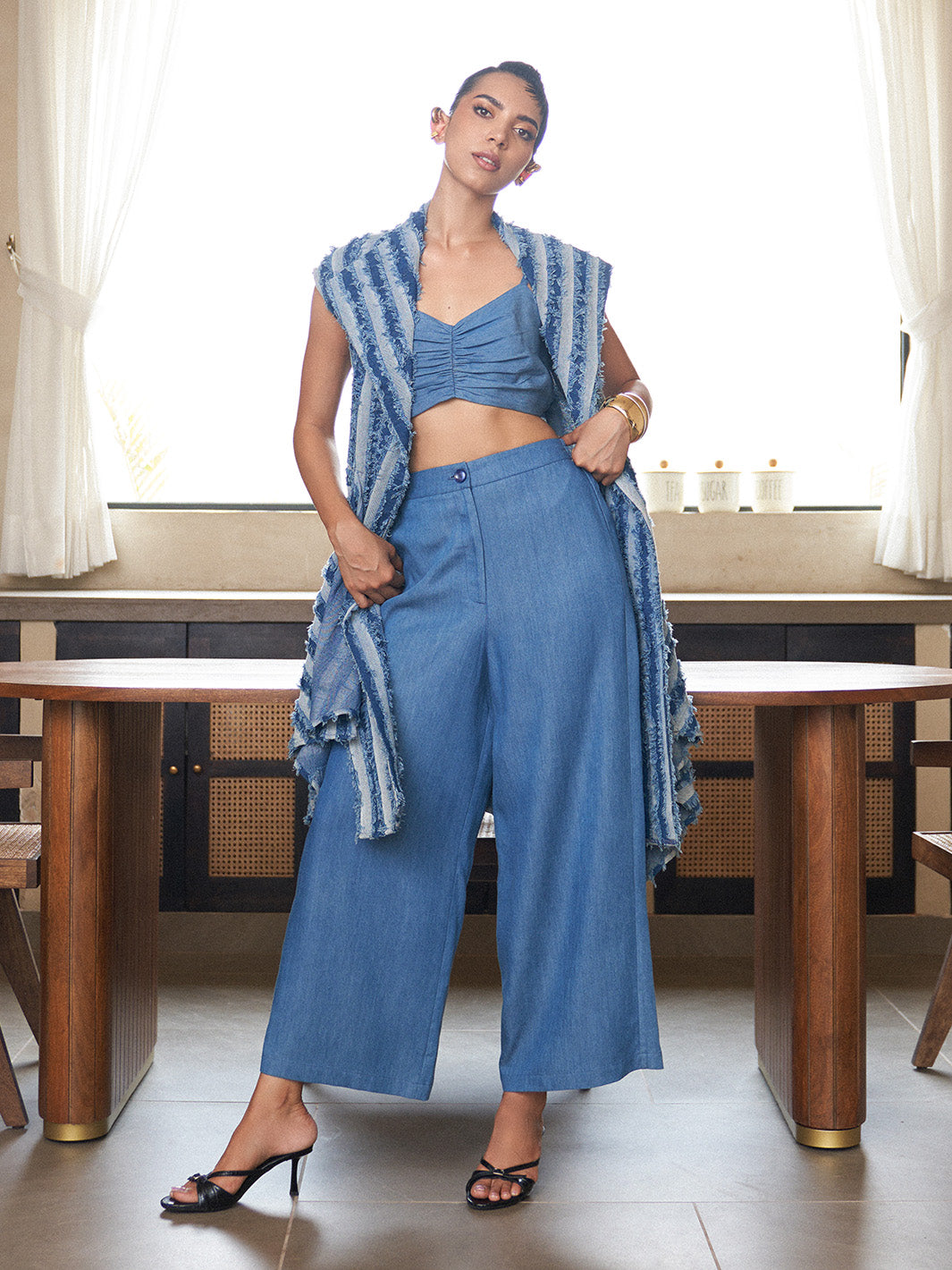 Cobalt Denim Three Piece Coord Set