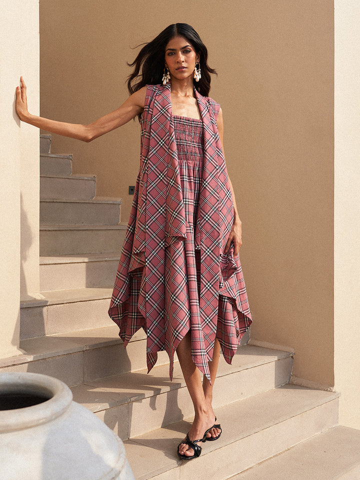 Lara Plaid dress and jacket Set