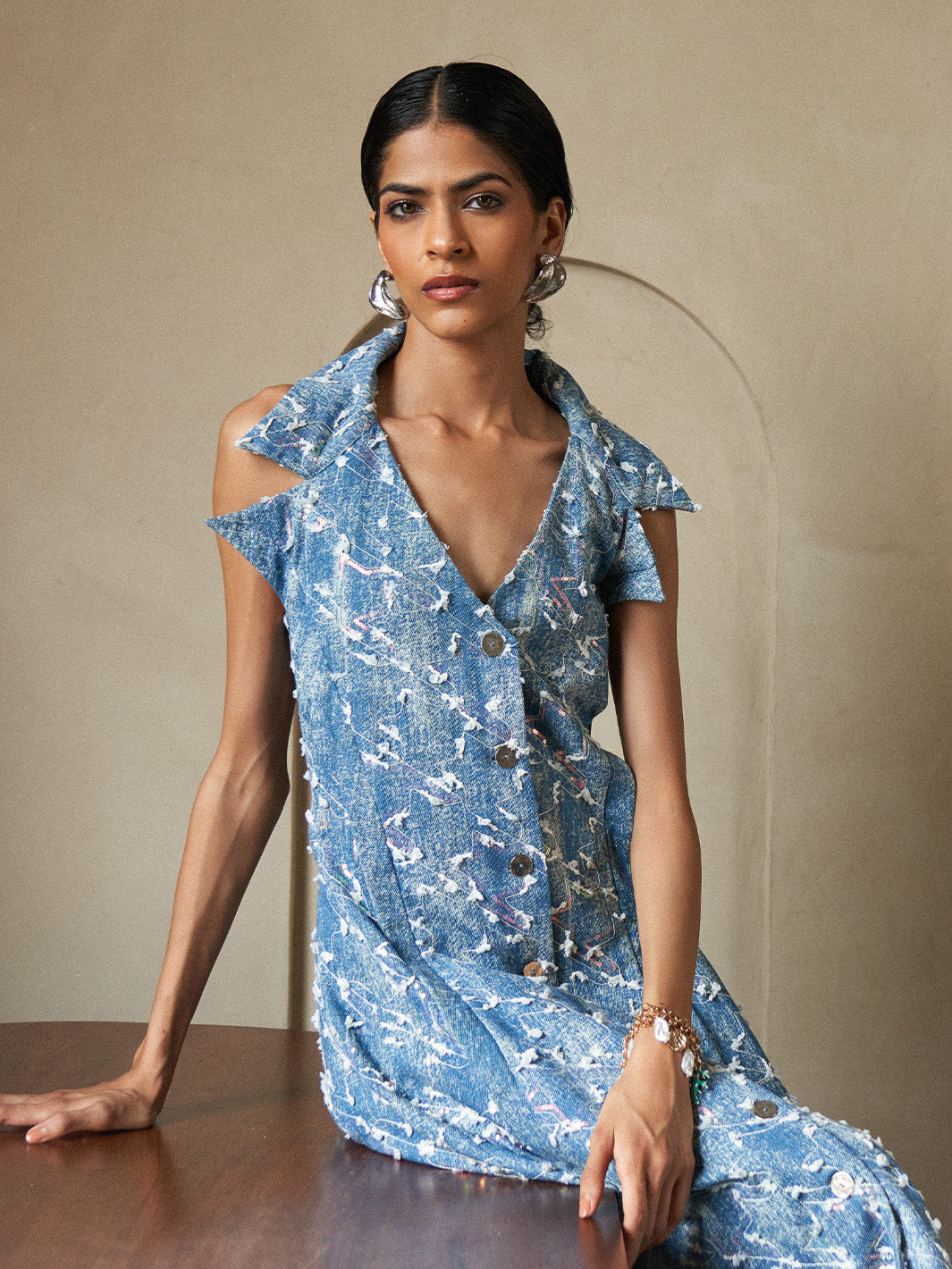 Denim Bliss Collar Dress