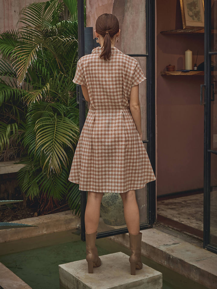 Hampton dress | Hampton Short dress | Check Short Dress | Collar Dress |Fashion for Women | Women Fashion | Trendy Wear | Party Dress | Event Wear | Event Party Dress | celebrity look | celebrity fashion | dress for women | short dress for women | women short dress | birthday party look | shorts for women | frock dress for women | women&