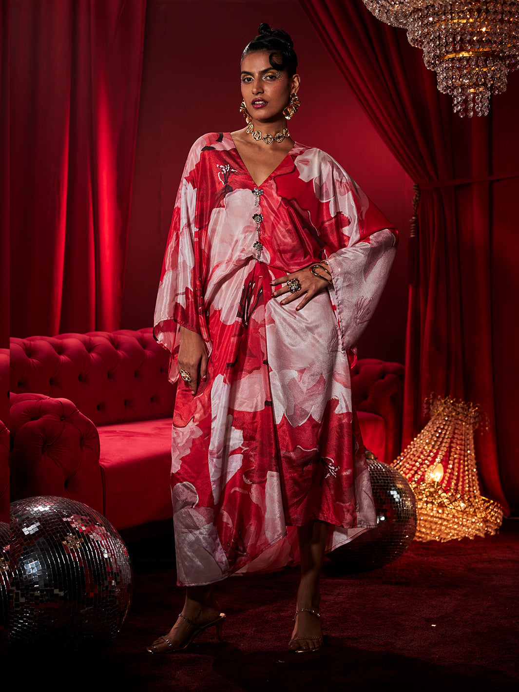floral printed kaftan dress