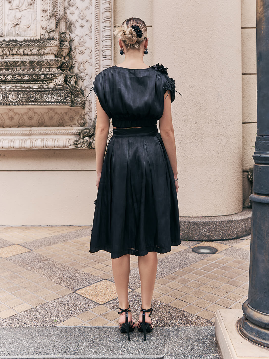 Partywear Blake Organza Applique Floral Skirt for Women at House of Fett Partywear Blake Organza Applique Floral Skirt for Women at House of Fett