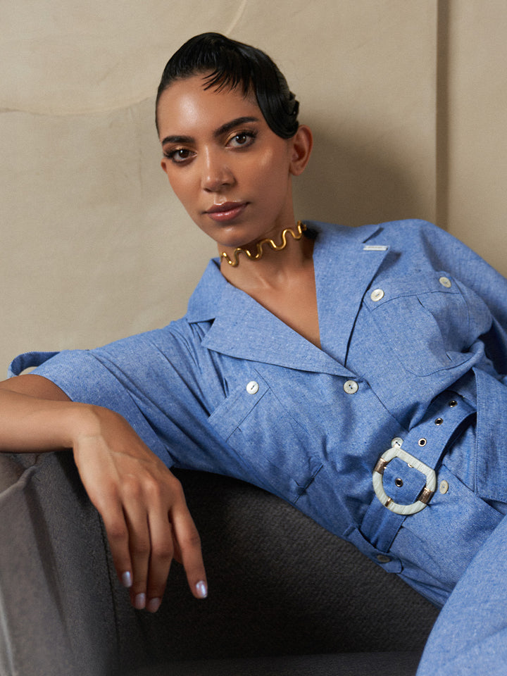 Ocean Belted Jumpsuit