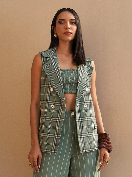 Sage Plaid Jacket