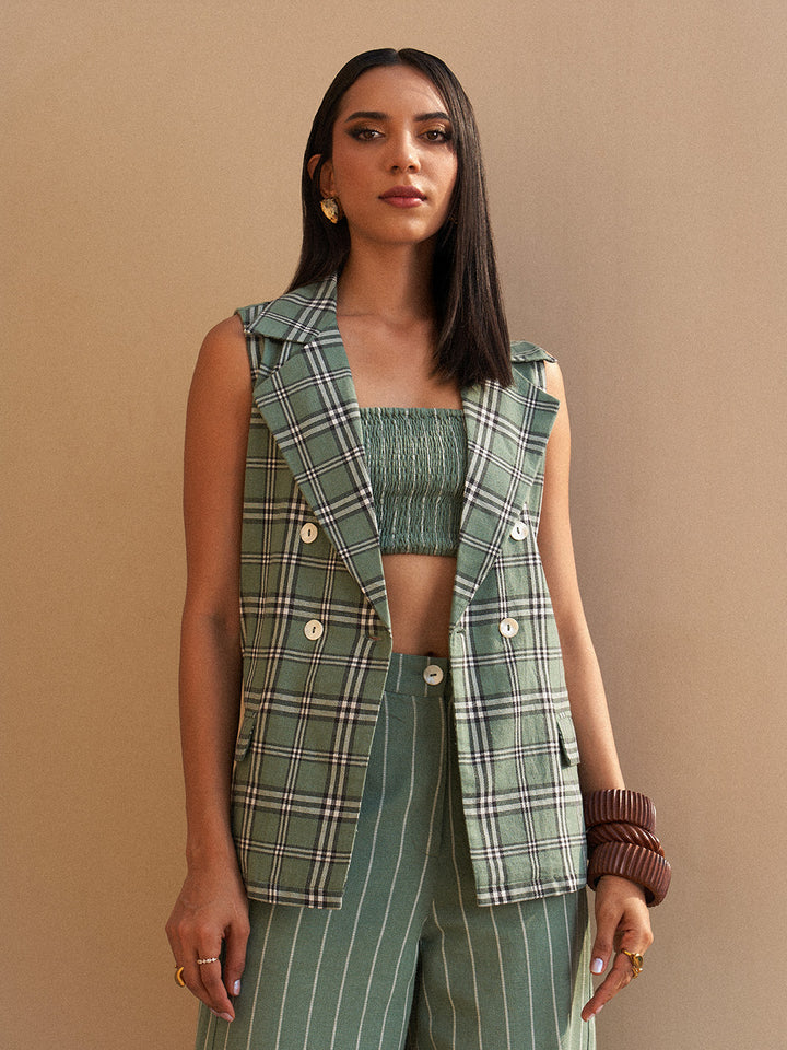 Sage Plaid Jacket