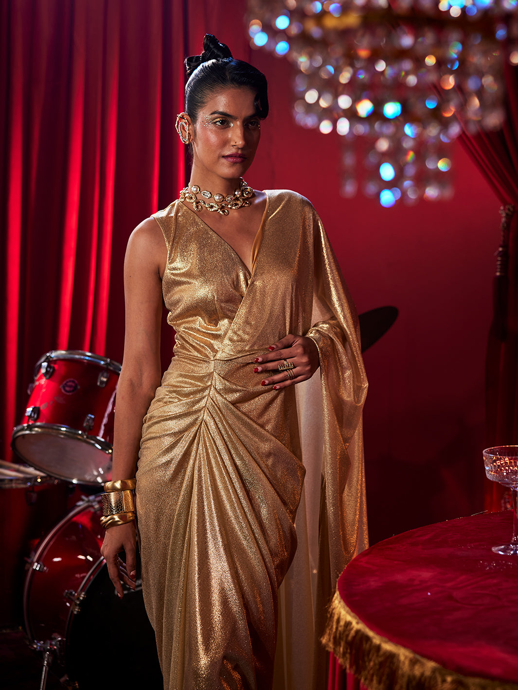 Medusa Golden Glam Gown Luxury Party Wear Gown & Long Dress for Women House of Fett Medusa Golden Glam Gown Luxury Party Wear Gown & Long Dress for Women House of Fett