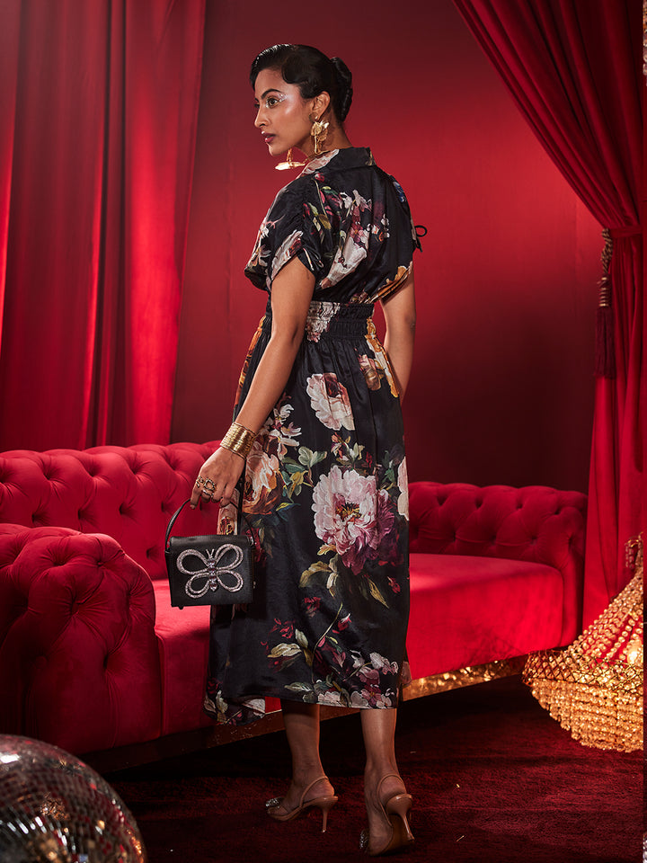 Party Wear Painted Floral Dress