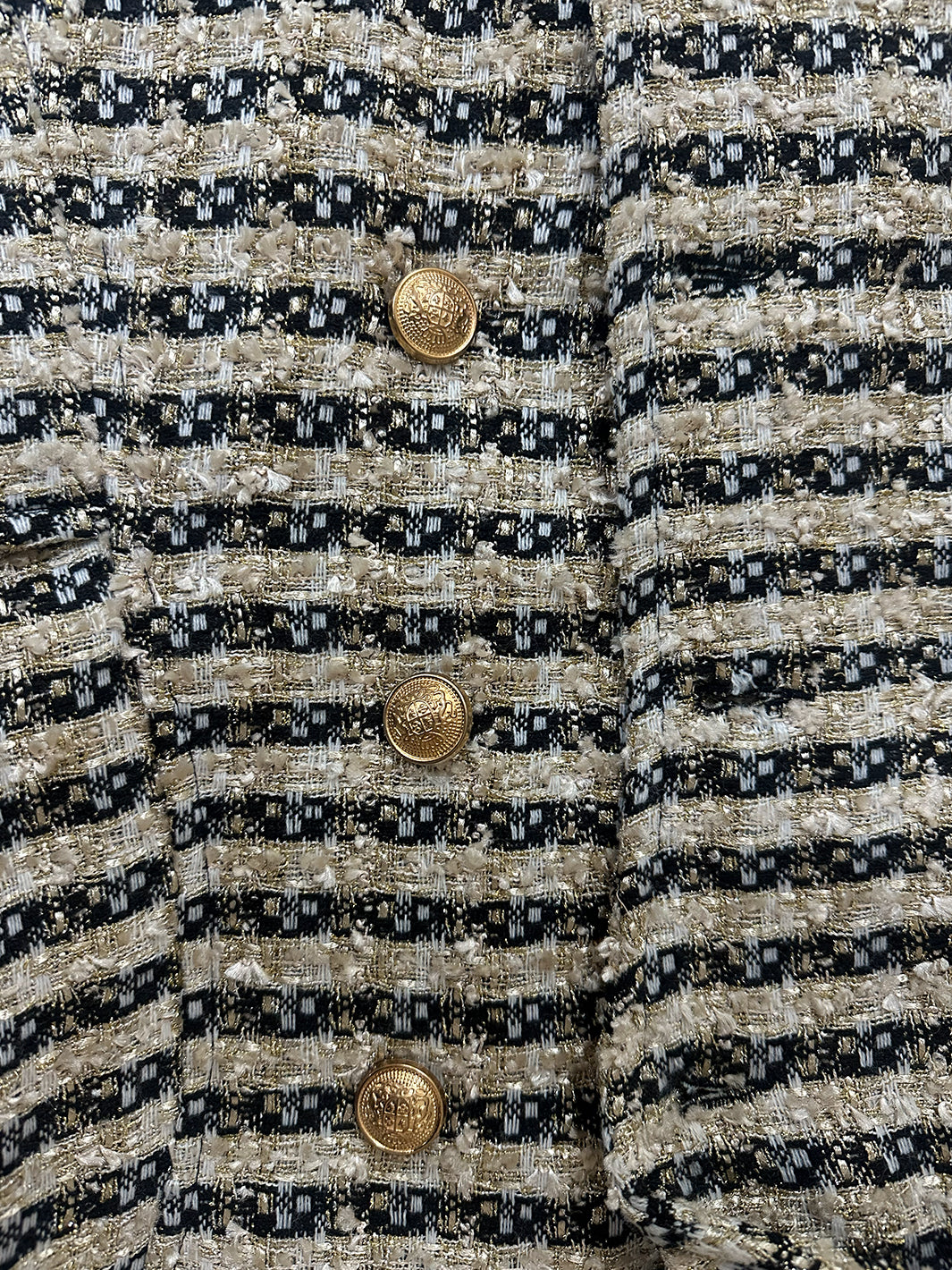 Denver Metallic Tweed Double Breasted Coat