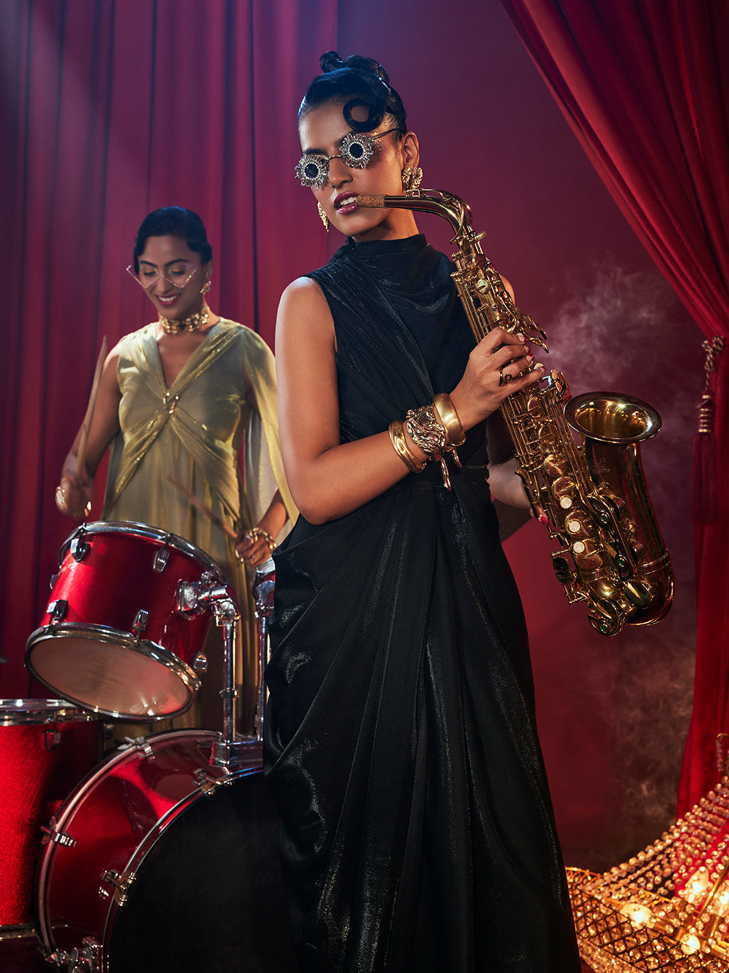 Grace Drape Black Gown