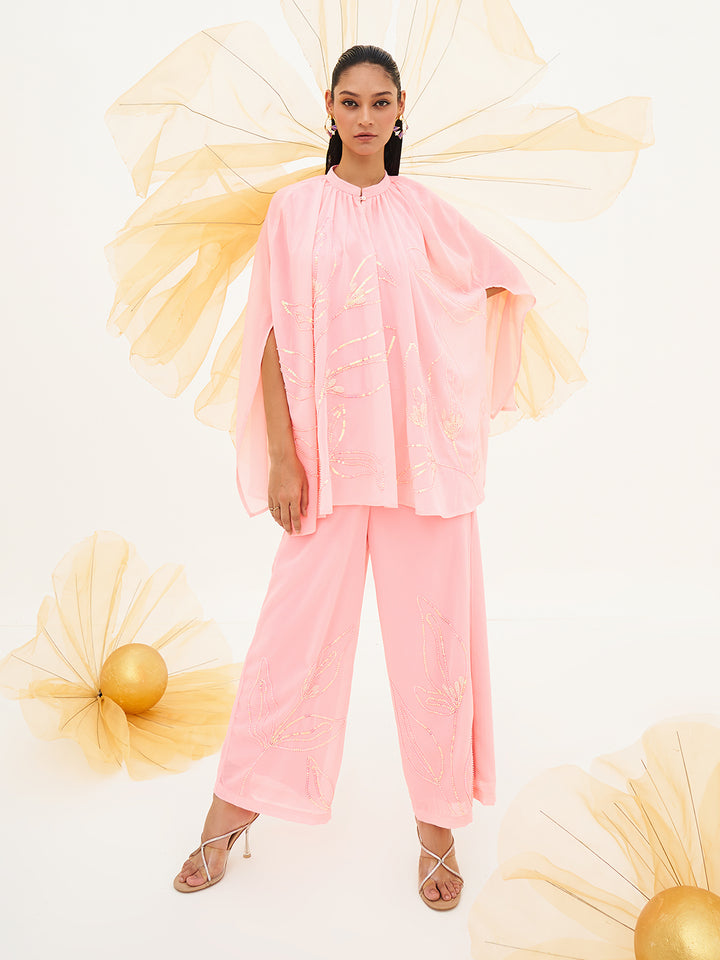 Peachiose Embroidered Kaftan with Pants Set