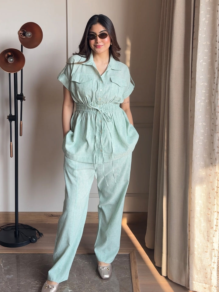 Pistachio Cotton Linen Pants