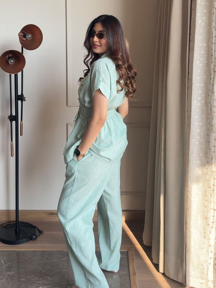 Pistachio Cotton Linen Pants