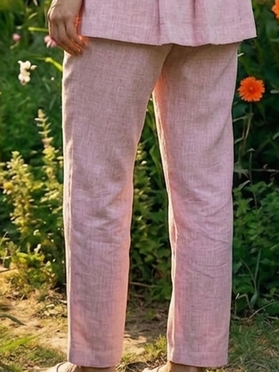 Marshmallow Cotton Linen Pleated Co-ord Set