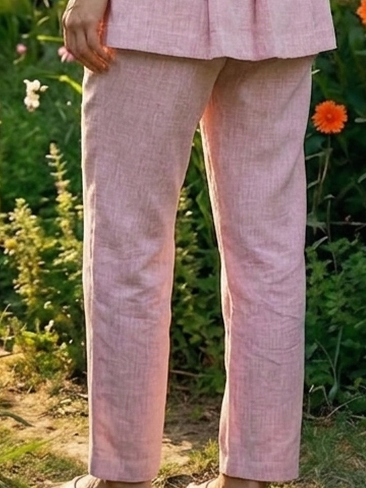 Marshmallow Cotton Linen Pleated Co-ord Set