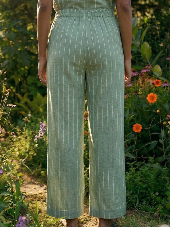 Embroidered Stripe Pants