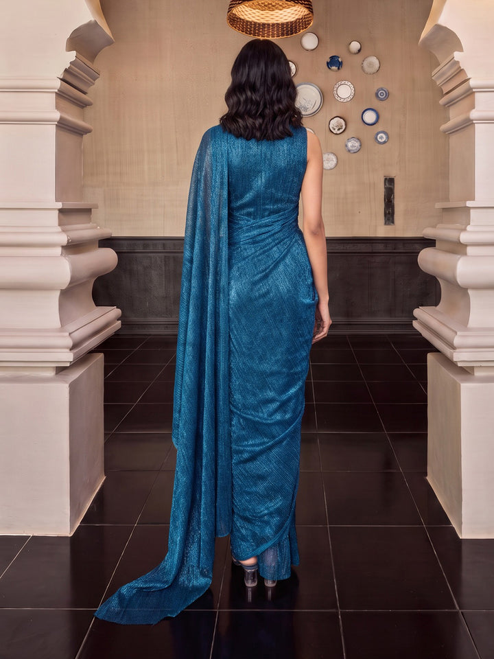 Royale Draped Gown Blue