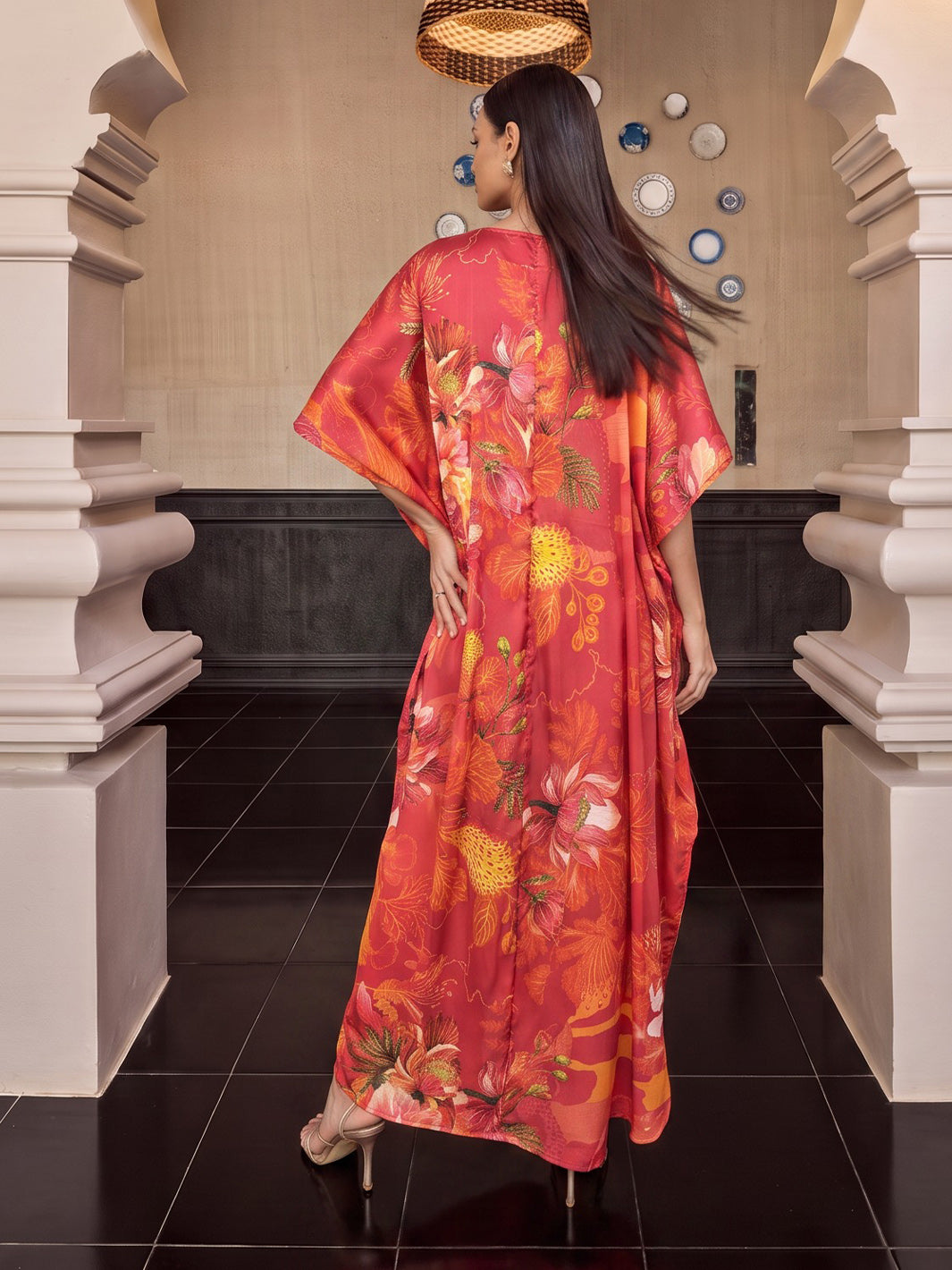 Pink Floral Kaftan