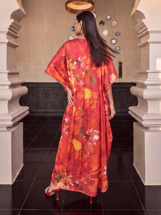 Pink Floral Kaftan