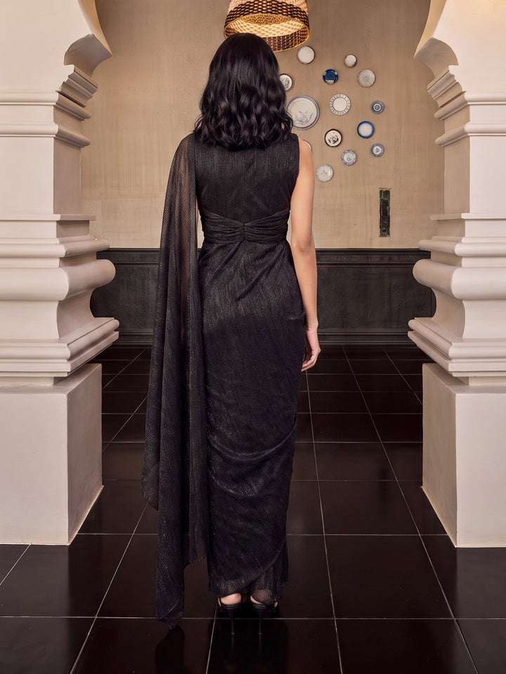 Royale Draped Gown Black